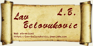 Lav Belovuković vizit kartica